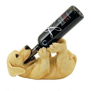 True Zoo Playful Pup Yellow Lab Wine Bottle Holder